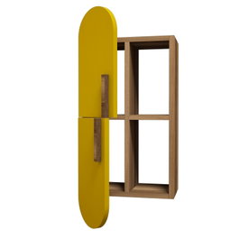 Hanah Home Estantería de Pared Bohemia Nogal y Amarillo